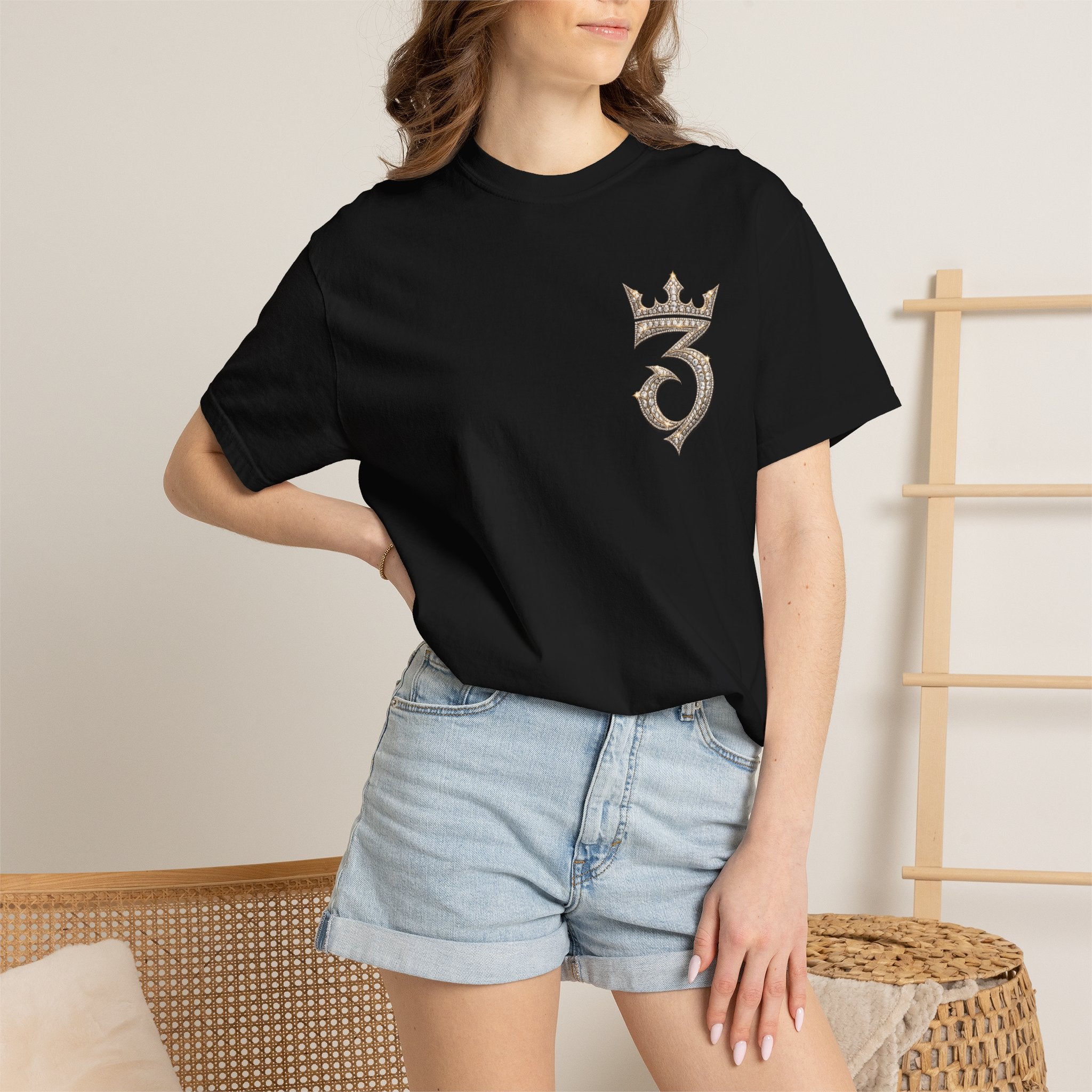 Th3rdstandard Logo T-Shirt — Vintage Gold Crest Pocket Tee